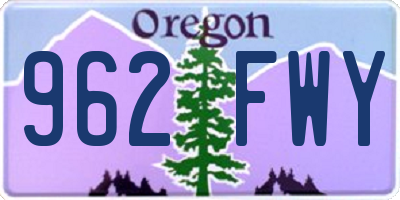 OR license plate 962FWY