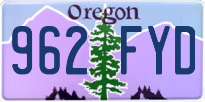 OR license plate 962FYD