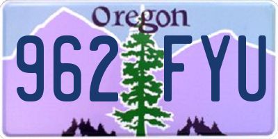 OR license plate 962FYU