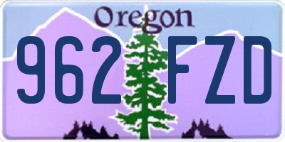 OR license plate 962FZD