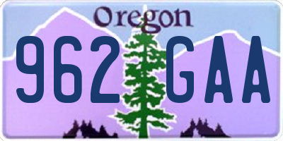 OR license plate 962GAA