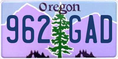 OR license plate 962GAD