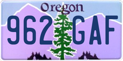 OR license plate 962GAF