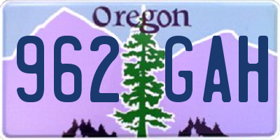 OR license plate 962GAH