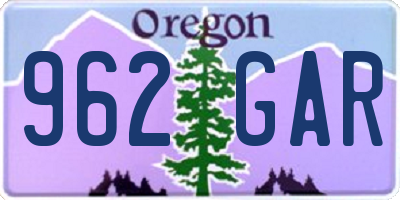 OR license plate 962GAR