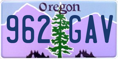 OR license plate 962GAV