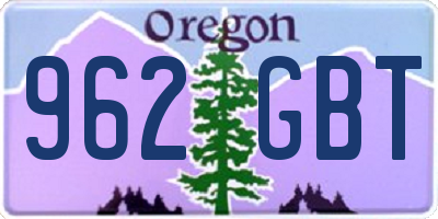 OR license plate 962GBT