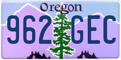 OR license plate 962GEC