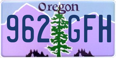 OR license plate 962GFH