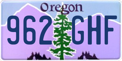 OR license plate 962GHF