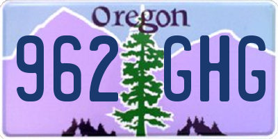 OR license plate 962GHG