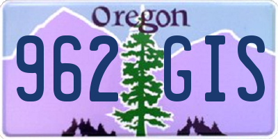 OR license plate 962GIS