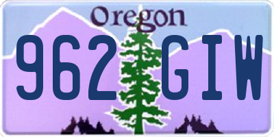 OR license plate 962GIW