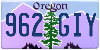 OR license plate 962GIY