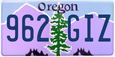 OR license plate 962GIZ