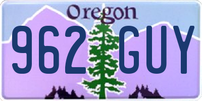 OR license plate 962GUY