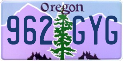 OR license plate 962GYG
