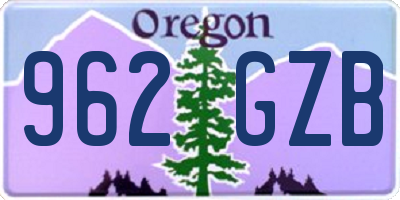 OR license plate 962GZB