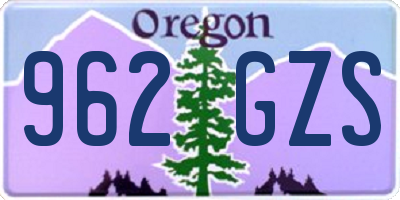 OR license plate 962GZS