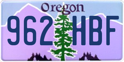 OR license plate 962HBF