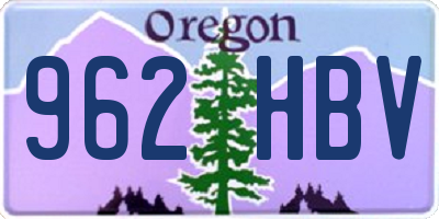 OR license plate 962HBV
