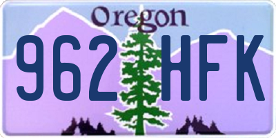 OR license plate 962HFK
