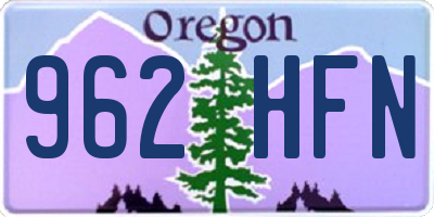 OR license plate 962HFN