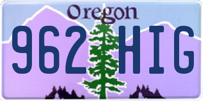 OR license plate 962HIG