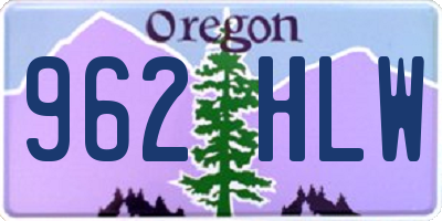 OR license plate 962HLW