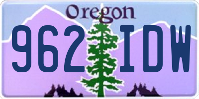 OR license plate 962IDW