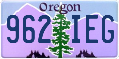 OR license plate 962IEG