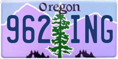 OR license plate 962ING