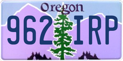 OR license plate 962IRP