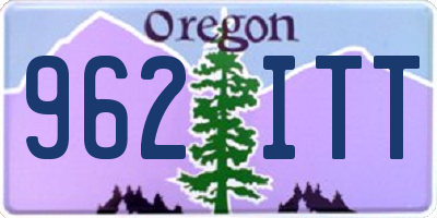 OR license plate 962ITT