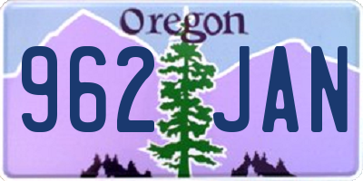 OR license plate 962JAN