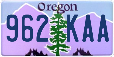 OR license plate 962KAA