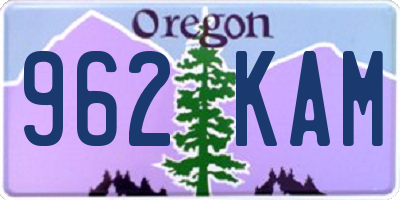 OR license plate 962KAM