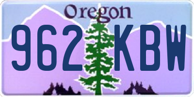 OR license plate 962KBW