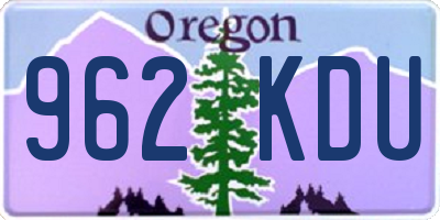 OR license plate 962KDU