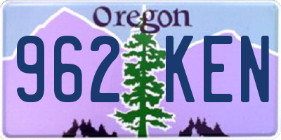 OR license plate 962KEN