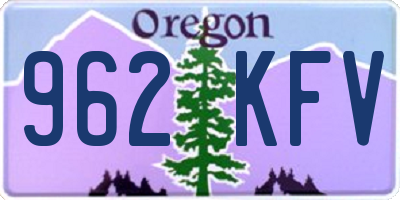 OR license plate 962KFV
