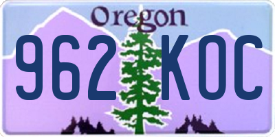 OR license plate 962KOC