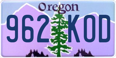 OR license plate 962KOD