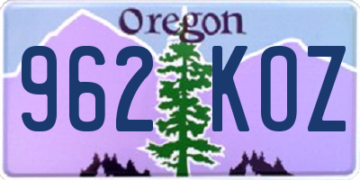 OR license plate 962KOZ