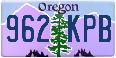 OR license plate 962KPB