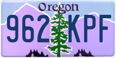 OR license plate 962KPF