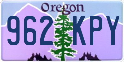 OR license plate 962KPY