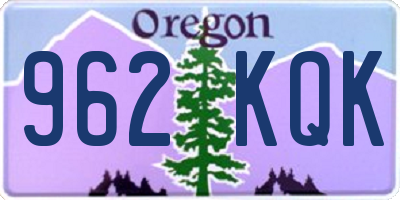 OR license plate 962KQK
