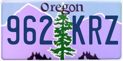 OR license plate 962KRZ