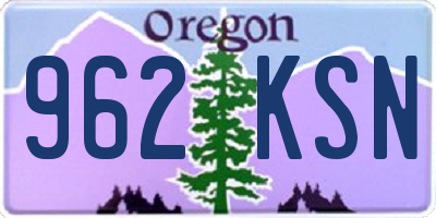 OR license plate 962KSN